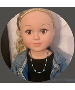 Turquoise Beaded Doll Necklace • 18 Inch Fashion Doll Jewelry - £4.62 GBP