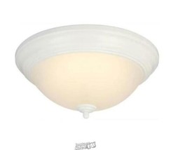 13 in. 180-Watt Equivalent White Integrated LED Flush Mount Frosted Glass Shade - £28.81 GBP
