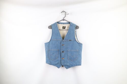 Vintage 60s Streetwear Mens M Sanforized Sherpa Fleece Lined Denim Jean ... - $89.05