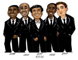 Custom Groomsmen gift caricatures drawn from photos Personalized Groomsman gift - £184.42 GBP