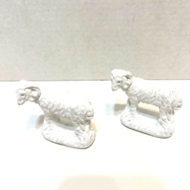 Vintage White Plaster Rams Sheep Replacement Christmas Nativity Figures Lot 2 - £12.48 GBP