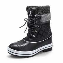 IDIFU Women&#39;s Winter Snow Boots Waterproof Anti-Slip Mid-Calf  Black Size 10M - $27.84