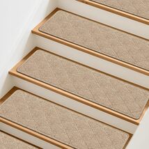 15 Pack Non-Slip Stair Treads for Wooden Steps - Washable 8"x30" in Beige - $68.26