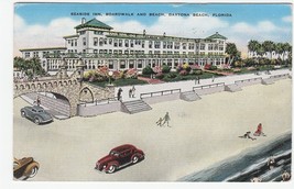 Vintage Postcard Seaside Inn Boardwalk Daytona Beach Florida 1941 Hotel - £6.22 GBP