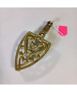 Vintage Gold Color Wilton Trivet w/Scroll Hearts Cast Iron Spade Style F... - $250.02 MXN