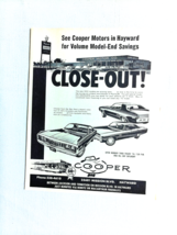 1971 Ad Cooper Motor Co. Hayward, Cal. Plymouth-Chrysler Dealer Close-Out! - $8.99