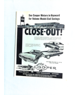 1971 Ad Cooper Motor Co. Hayward, Cal. Plymouth-Chrysler Dealer Close-Out! - $167.57 MXN