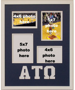 Alpha Tau Omega Fraternity Licensed Picture Frame Collage 2-4x6 2-5x7 wa... - £38.33 GBP