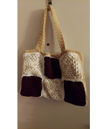 Brown Java Shoulder/Tote Bag, Hand Crocheted, 22 inches wide, 14 inches ... - $25.00