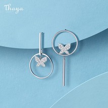 Thaya Butterfly Earring With Ring Silver Plated Silver Needles Earring S... - £19.83 GBP