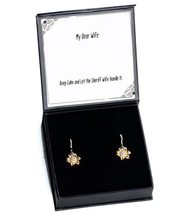 Gag Wife Sunflower Earrings, Keep Calm and Let The Sheriff Wife Handle I... - $48.95