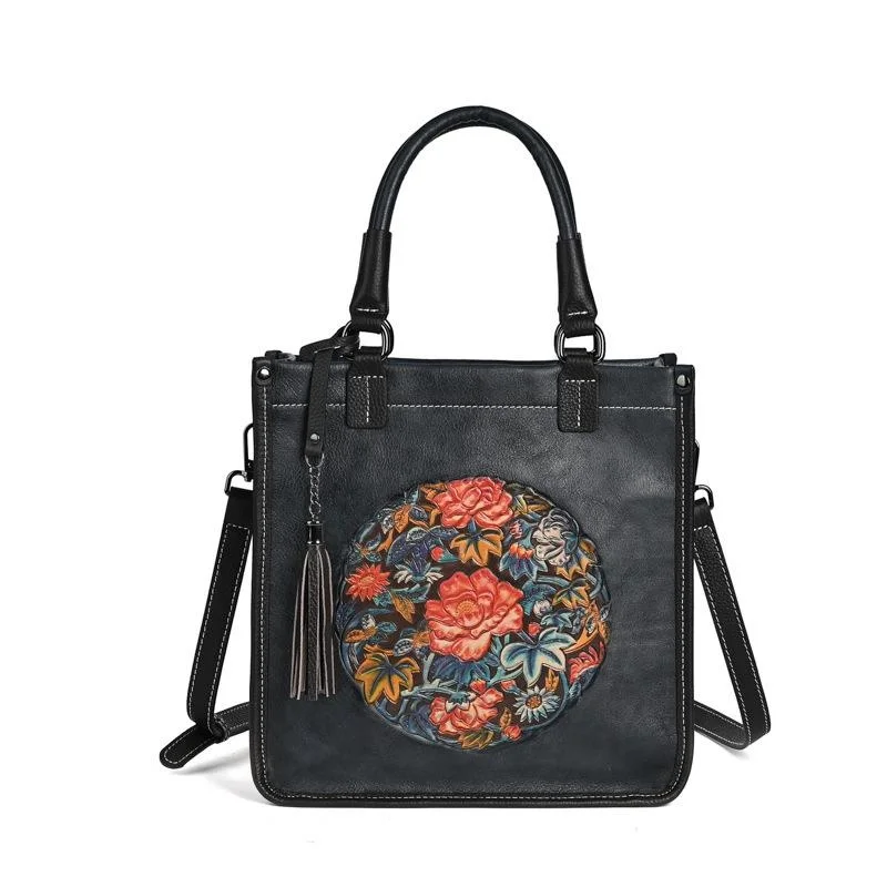 New Retro Embossed Handbags For Women Luxury Designer Handbag Genuine Leather La - £112.58 GBP