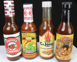 RARE! x4 hot sauce GLASS COLLECTIBLE BOTTLE New Old Stock Hellbanero CaJ... - $34.99