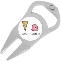 Better Together Ice Cream Cone Golf Ball Marker Divot Repair Tool Bottle Opener - £9.45 GBP