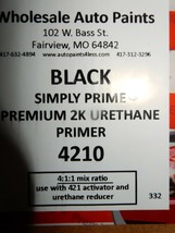 1.5 Quarts Black High Solid Build Filler Premium 2K Urethane Primer Surf... - $79.15