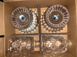 Partylite P9246 Pair of Quilted Crystal Votive Candle Holders RETIRED - £21.65 GBP