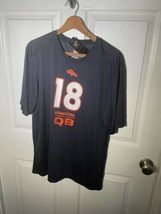 Denver Broncos Dri Fit T-shirt Blue Majestic Cool Base Size Large Peyton Manning - £15.60 GBP