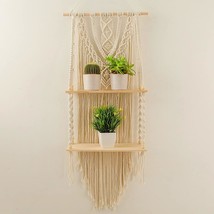 Decorative Bohemian Floating Plants Room Storage Shelving Macrame Rope Decor - £32.98 GBP