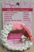 Breast Cancer Awareness White Paracord 8&#39; 2&quot; Survival Bracelet - £5.92 GBP