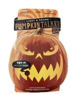 Hallmark Spooky Light &amp; Sound Pumpkin Talker with Carving Template NEW T... - $17.00