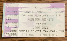 1998 NBA Playoffs First Round Houston ￼Rockets Vs Utah ￼Jazz ￼Ticket Stub - £10.97 GBP