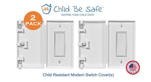 Primary image for 2-Pack Child Be Safe Child and Pet Proof WHITE Wide Rocker Switch Safety Cover