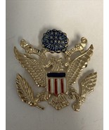 WWII US Army Sterling Silver Enameled  The Great Seal E Pluribus Unum Ea... - $1,224.24 MXN
