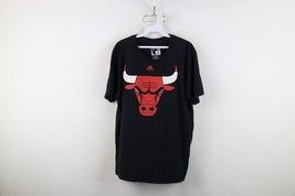 Adidas Mens Large Faded Chicago Bulls Basketball Short Sleeve T-Shirt Black - $19.75