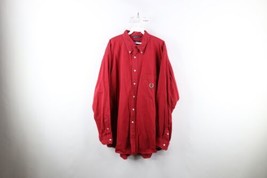 Vtg 90s Nautica Mens XL Faded Spell Out Crest Baggy Collared Button Down Shirt - £34.75 GBP