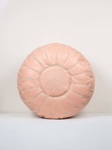 Moroccan Leather Pouf, Pink Handcrafted Pouf, Vintage style chairs, Stud... - £71.71 GBP