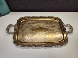 Vintage Oneida Georgian Scroll Large Silverplate Handled Tray - $118.75