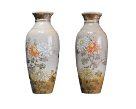 Antique Satsuma vases. Pair. Hand painted.Signed - $76.05