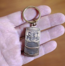 NEW Vintage 1990s Diet Pepsi “One Calorie” Cola Can Brass Key Chain Ring - £14.38 GBP