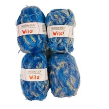 (4) Moda Dea Wild Brushed Yarn DENIM *Same Lot* Blue Yellow 7.04oz 412yd Nylon 5 - £10.20 GBP