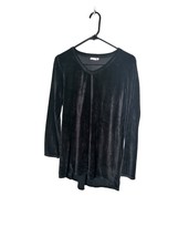 PUREJILL J JILL Womens Size Small Black Long Sleeve Mini Dress Velvet Ve... - $16.79