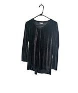 PUREJILL J JILL Womens Size Small Black Long Sleeve Mini Dress Velvet Ve... - £13.19 GBP