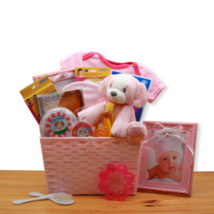 Puppy Love New Baby Gift Basket - Pink - baby bath set -  baby girl gift... - $77.81