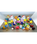 Vintage Childrens Vending Prize Metal Plastic Smiley Cake Topper Rings L... - $55.83 CAD