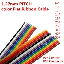 1M 10P/12P/14P/16P/20P/26P/34P/40P/50P 1.27mm PITCH Color Flat Ribbon Cable - $5.46+