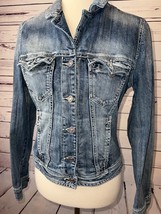 Silver Jeans Denim Jacket size Small Womens Distressed Jean Trucker Cowgirl - $32.05