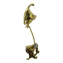 Vintage Double Cats Avon Pin Dangling Kitty playing with ball - £9.46 GBP