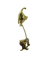 Vintage Double Cats Avon Pin Dangling Kitty playing with ball - £9.29 GBP
