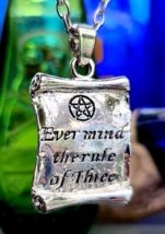 Wiccan Rede Scroll Pendant - Ever Mind The Rule of 3 - Necklace Witch Jewellery - £10.02 GBP