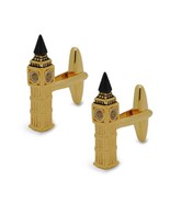 BIG BEN CUFFLINKS Iconic London England Clock Tower Gold Plate Wedding G... - $16.95