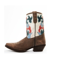 Laredo Women&#39;s Western Snip Toe Cream Brown Fashion Boots - £99.09 GBP