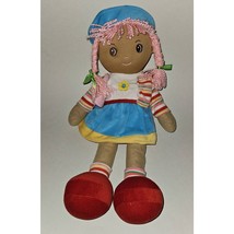 20&quot; Cloth Plush Doll Black African American Pink Yarn Hair Dress Senario 2011 - £31.61 GBP