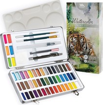 Watercolor paint set 51 Vibrant Colors accessories For beginners profess... - $54.35