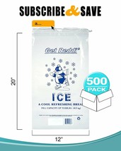 500 10 Lbs Commercial Crystal Plastic Ice Bag Bags With Drawstring 12x20 - £132.07 GBP