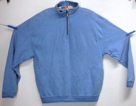 Tommy Bahama Men&#39;s LARGE BABY BLUE 100% Cotton 1/4 Zip Pullover Sweatshirt EUC - £20.82 GBP