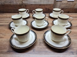 Noritake  Bone China 9733 Spell Binder Tea Cups &amp; Saucers - Set Of 8 - 1... - £45.81 GBP